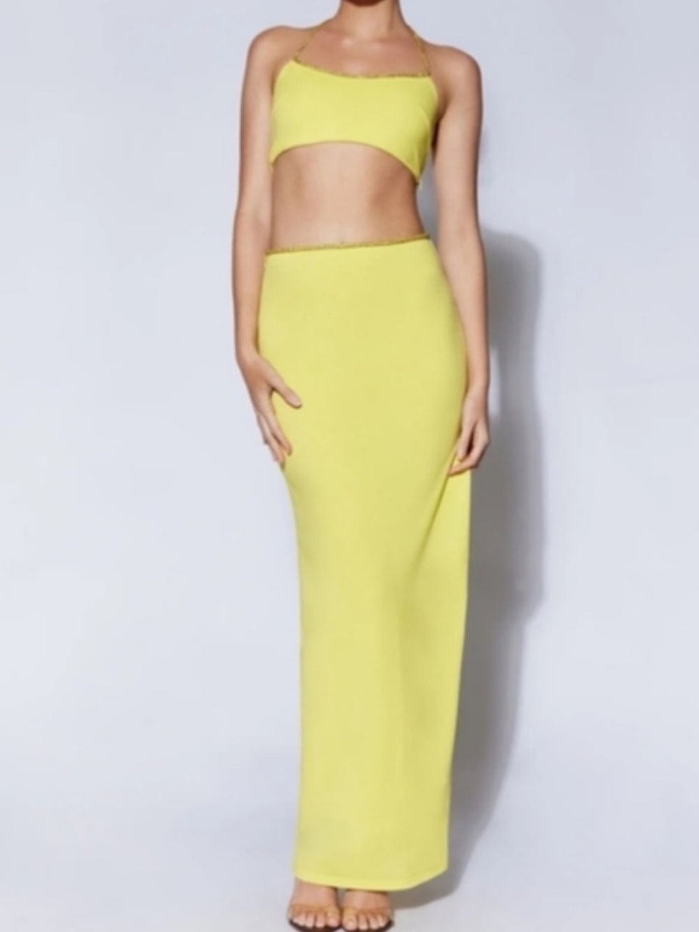 NWT Meshki Neon Yellow two piece set size S